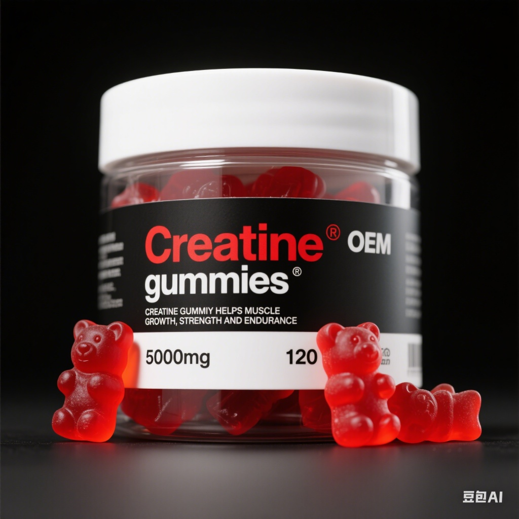 Creatine Gummies 5000mg Black Bottle